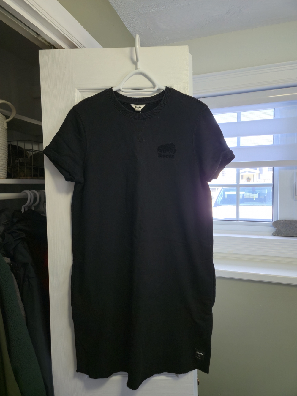 Roots Black Crewneck Sweatshirt Dress